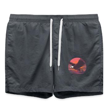 Aigle en vol avant le coucher du soleil - Short de bain - charbon - Devant - AI Model Male 185 light (185cm)