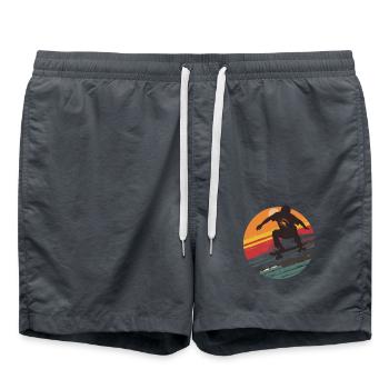 Silhouette Skateboarder au coucher du soleil - Short de bain - charbon - Devant - AI Model Male 185 light (185cm)