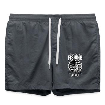 Né pour aller pêcher, forcé d’aller à l’école - Short de bain - charbon - Devant - AI Model Male 185 light (185cm)
