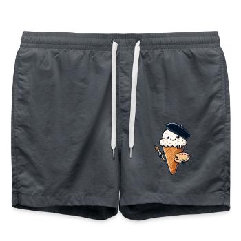 Crème glacée pittoresque Summer Delight - Short de bain - charbon - Devant - AI Model Male 185 light (185cm)