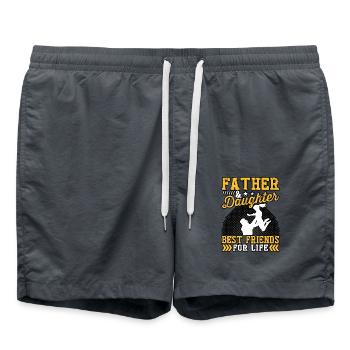 Father and Daughter best friends for life - Swim Trunks - anthracite - Front - AI Model Male 185 light (185cm)