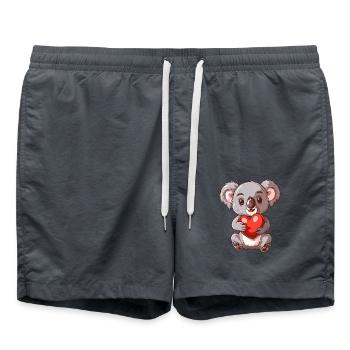 Cute Koala Holding Heart With Adorable Expression - Swim Trunks - anthracite - Front - AI Model Male 185 light (185cm)