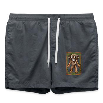 Aztekischer Gott Alte Mythologie Xipe Totec - Badeshorts - Anthrazit - Vorne - AI Model Male 185 light (185cm)