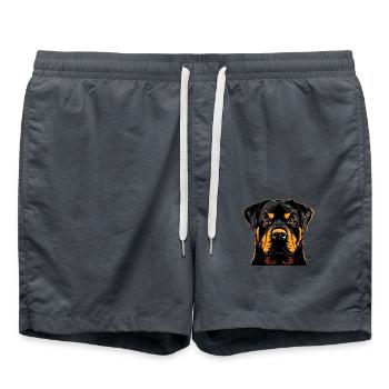 Les chiens Rottweiler aiment les fiers amateurs de rottweiler - Short de bain - charbon - Devant - AI Model Male 185 light (185cm)