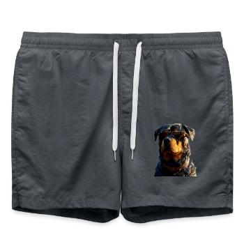 Les chiens Rottweiler aiment les fiers amateurs de rottweiler - Short de bain - charbon - Devant - AI Model Male 185 light (185cm)