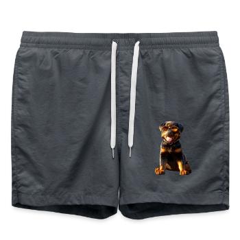 Les chiens Rottweiler aiment les fiers amateurs de rottweiler - Short de bain - charbon - Devant - AI Model Male 185 light (185cm)