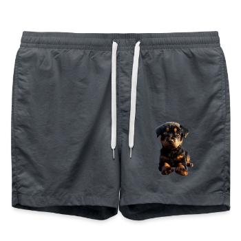 Les chiens Rottweiler aiment les fiers amateurs de rottweiler - Short de bain - charbon - Devant - AI Model Male 185 light (185cm)