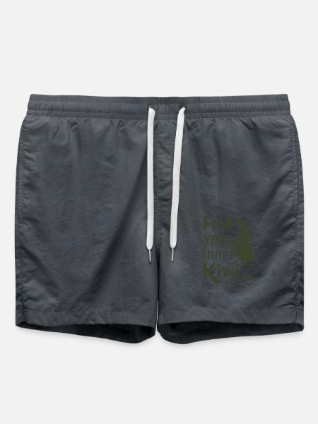 Finde Deinen Inneren Kiwi - Neuseeland Souvenir - Badeshorts - Anthrazit