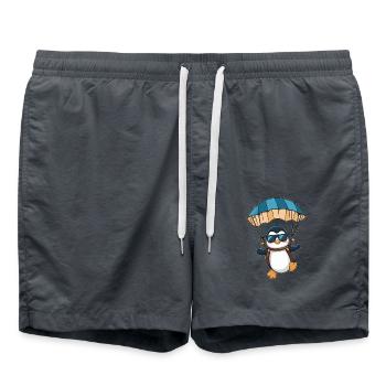 Pingouin cool avec parachute - Short de bain - charbon - Devant - AI Model Male 185 light (185cm)