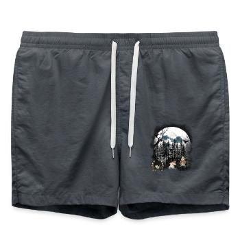 Wald Natur Frosch Frösche mystisch - Badeshorts - Anthrazit - Vorne - AI Model Male 185 light (185cm)
