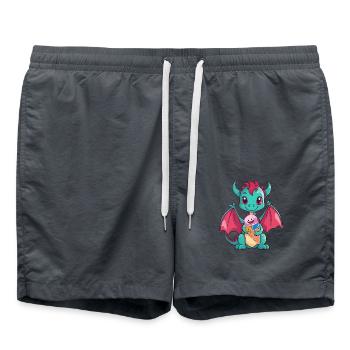 Dino Dragon Dragon Cream Cône Glace Snacking Enfants - Short de bain - charbon - Devant - AI Model Male 185 light (185cm)