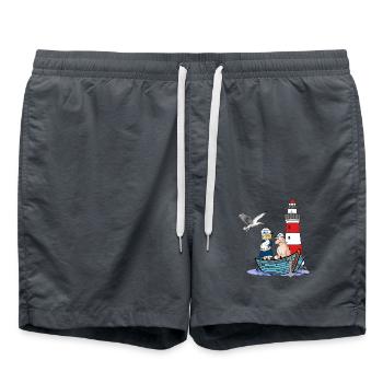 Maritime Sailor Boat Kids Child Sheep Adventure - Swim Trunks - anthracite - Front - AI Model Male 185 light (185cm)