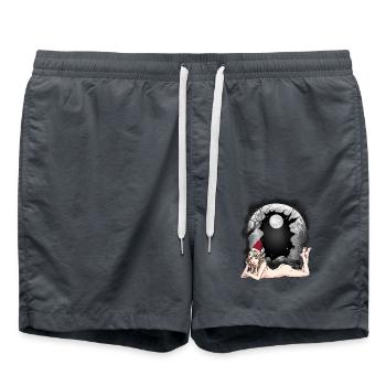 Sexy Santa Claus Santa Troll Xmas Santa - Swim Trunks - anthracite - Front - AI Model Male 185 light (185cm)