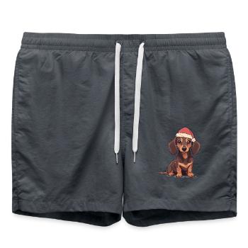 Teckel Chien Père Noël Père Noël Chiens - Short de bain - charbon - Devant - AI Model Male 185 light (185cm)