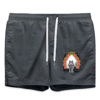 Wolf Wölfe Halloween Märchen Märchenfigur mystisch - Badeshorts - Anthrazit - Vorne - AI Model Male 185 light (185cm)