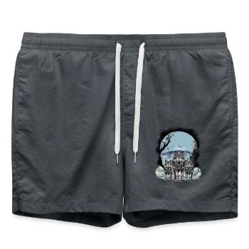 mystical wolves wolf pack husky dogs dog - Swim Trunks - anthracite - Front - AI Model Male 185 light (185cm)