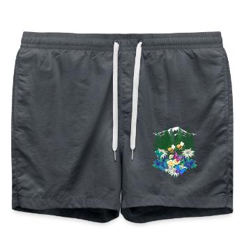 Forêt Nature Printemps Abeille Abeilles Bourdon - Short de bain - charbon - Devant - AI Model Male 185 light (185cm)