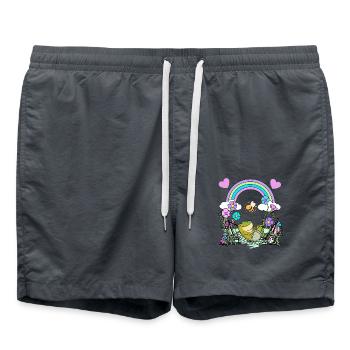Frog Frogs Kids Child - Swim Trunks - anthracite - Front - AI Model Male 185 light (185cm)
