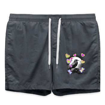 Nature Mystique Printemps Oiseau Corbeau Corbeau Enfants - Short de bain - charbon - Devant - AI Model Male 185 light (185cm)