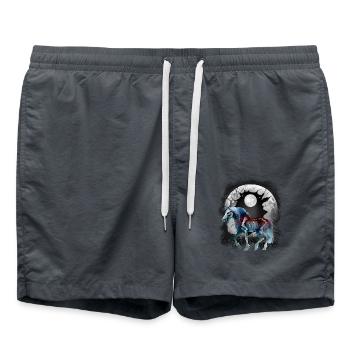 Halloween Chevaux Cheval Mystique - Short de bain - charbon - Devant - AI Model Male 185 light (185cm)
