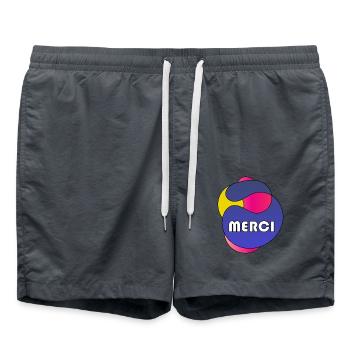 MERCI. THANKS. THANK YOU. ANNIVERSAIRE. NAISSANCE. - Short de bain - charbon - Devant - AI Model Male 185 light (185cm)