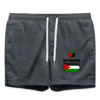 Free palestine - Swim Trunks - anthracite - Front - AI Model Male 185 light (185cm)