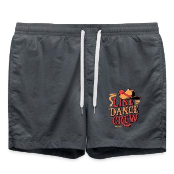 Linedance Crew Line Dance Mannschaft - Badeshorts - Anthrazit - Vorne - AI Model Male 185 light (185cm)