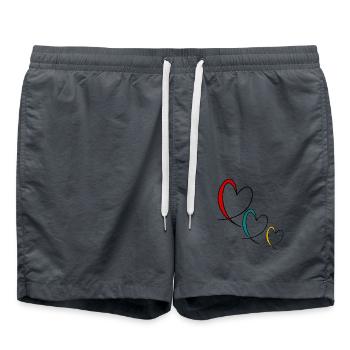 DAD. FATHER's DAY. HAPPY BIRTHDAY DAD. HAPPY BIRTHDAY - Swim Trunks - anthracite - Front - AI Model Male 185 light (185cm)