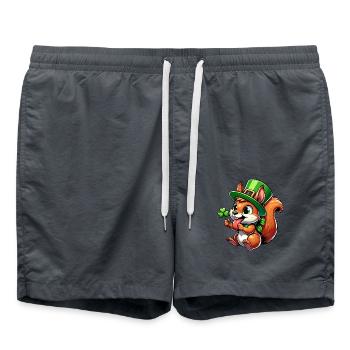 Écureuil effronté de la Saint-Patrick - Short de bain - charbon - Devant - AI Model Male 185 light (185cm)