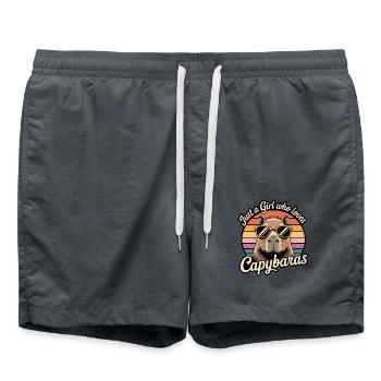 Juste une fille qui aime les capybaras - Short de bain - charbon - Devant - AI Model Male 185 light (185cm)