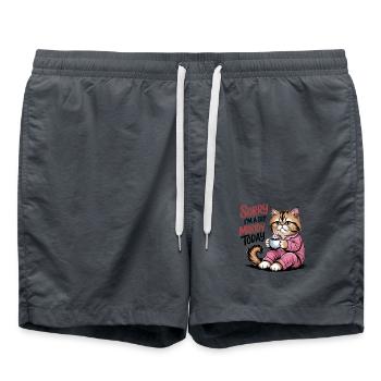 Drôle de chat désolé je suis un peu de mauvaise humeur aujourd’hui - Short de bain - charbon - Devant - AI Model Male 185 light (185cm)