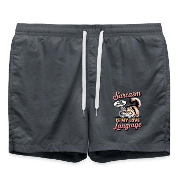 Sarkasmus ist meine Liebessprache - Badeshorts - Anthrazit - Vorne - AI Model Male 185 light (185cm)