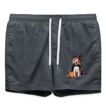 Beagle Dog Halloween - Swim Trunks - anthracite - Front - AI Model Male 185 light (185cm)