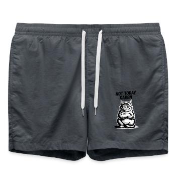 Nicht heute, Karen - Badeshorts - Anthrazit - Vorne - AI Model Male 185 light (185cm)