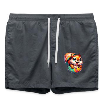 Ostern Eichhörnchen mit Osterei: Niedliches Design - Badeshorts - Anthrazit - Vorne - AI Model Male 185 light (185cm)