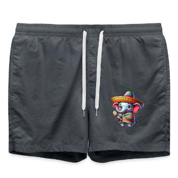 Cinco de Mayo Elephant Cartoon - Swim Trunks - anthracite - Front - AI Model Male 185 light (185cm)