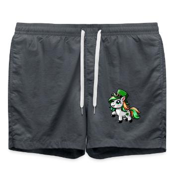 Dessin animé de Licorne de Saint-Patrick - Short de bain - charbon - Devant - AI Model Male 185 light (185cm)