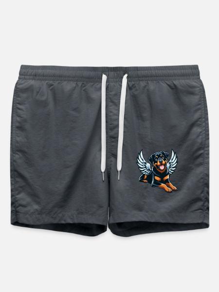 Süßer Rottweiler Engel Comic-Stil - Badeshorts - Anthrazit