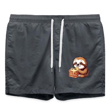 Le paresseux aime les lasagnes italiennes - Short de bain - charbon - Devant - AI Model Male 185 light (185cm)