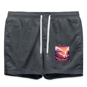 Bali Indonesia Sunset Beach Orange - Swim Trunks - anthracite - Front - AI Model Male 185 light (185cm)