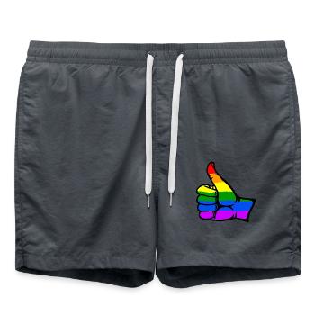 drapeau de couleur arc-en-ciel main tout icône claire - Short de bain - charbon - Devant - AI Model Male 185 light (185cm)