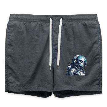 Alien Astronaut Weltraum Erkundung - Badeshorts - Anthrazit - Vorne - AI Model Male 185 light (185cm)