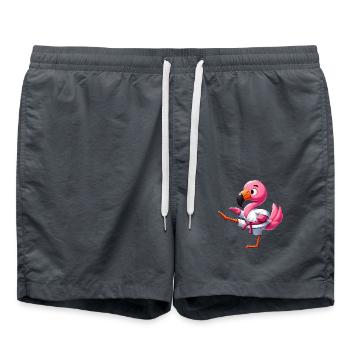 Flamingo Karate Japanese Martial Arts Martial Arts - Swim Trunks - anthracite - Front - AI Model Male 185 light (185cm)