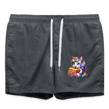 La licorne aime les lasagnes italiennes - Short de bain - charbon - Devant - AI Model Male 185 light (185cm)
