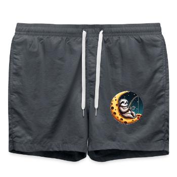 Sloth Angler Moon Pizza Space Space Fishing - Swim Trunks - anthracite - Front - AI Model Male 185 light (185cm)