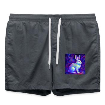 Weißes Kaninchen - Badeshorts - Anthrazit - Vorne - AI Model Male 185 light (185cm)