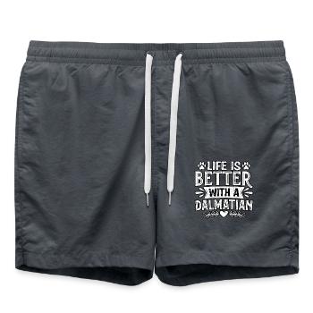 Life is better with a dalmatian - Badeshorts - Anthrazit - Vorne - AI Model Male 185 light (185cm)