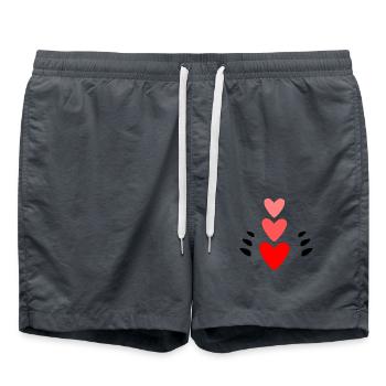 HERZ. HEILIGER VALENTINSTAG. Junggesellinnenabschied. ICH LIEBE DICH. ICH LIEBE DICH - Badeshorts - Anthrazit - Vorne - AI Model Male 185 light (185cm)