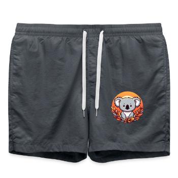 Koala im Herbst Bunte Blätter Laub - Badeshorts - Anthrazit - Vorne - AI Model Male 185 light (185cm)