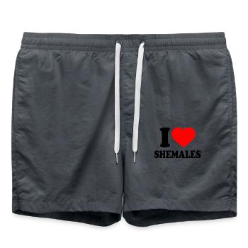 I love shemales - Short de bain - charbon - Devant - AI Model Male 185 light (185cm)